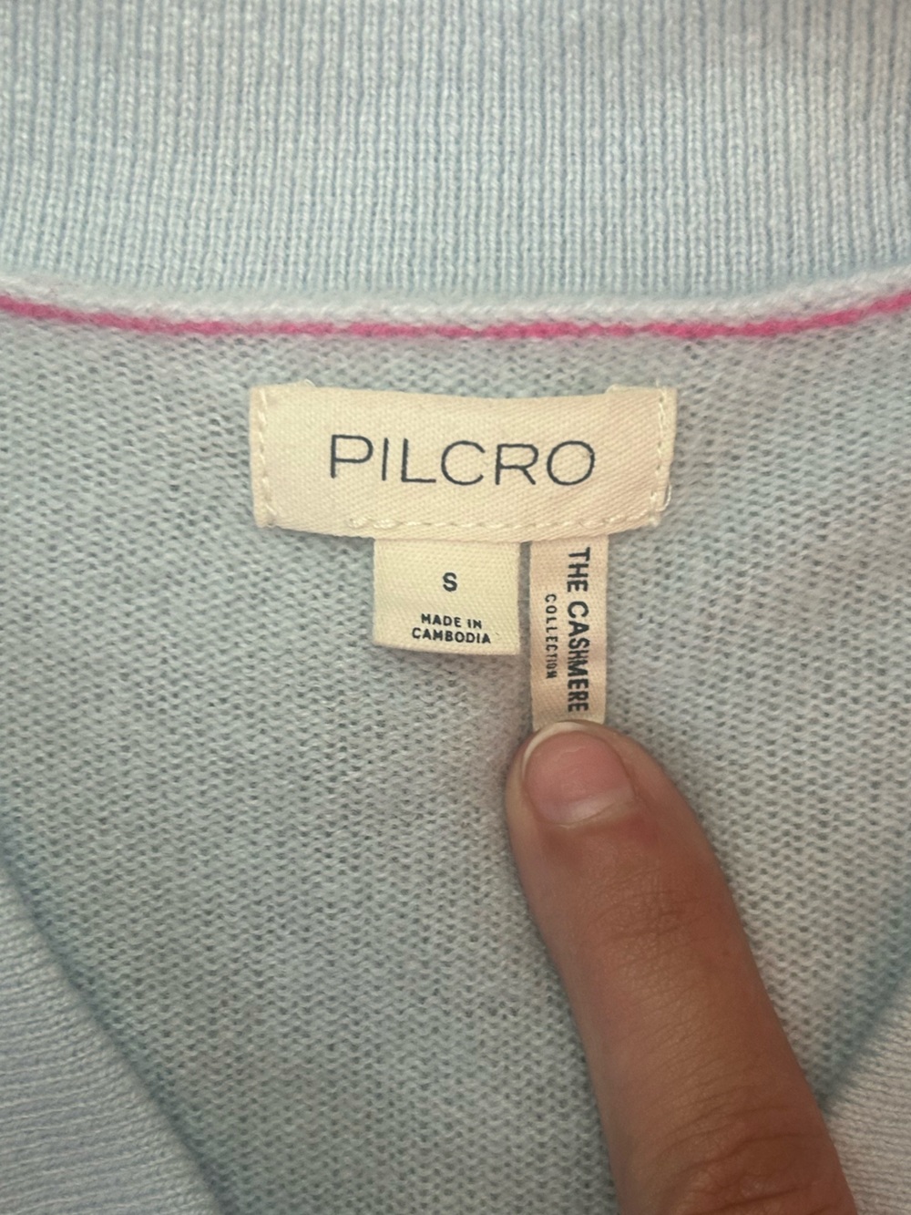 Anthropologie Pilcro The Jensen Cashmere Polo Sweater Dog Motif Blue S - Picture 4 of 6